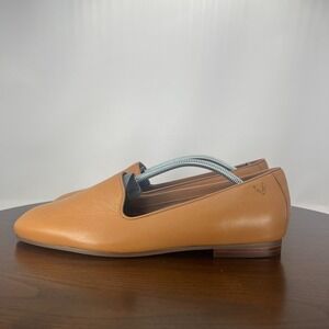 Vionic Willa II Shoes Women's L 9.5 R 10 Camel Brown Leather Comfort Flat Loafer